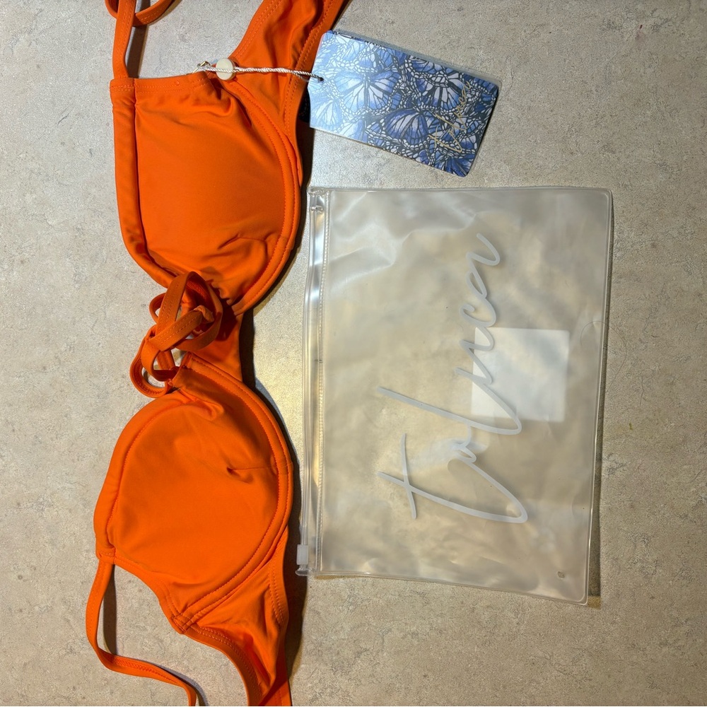 Toluca Adjustable Bright Orange Bikini Top
